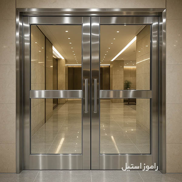 درب دو لنگه استیل اداری